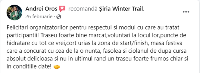 Siria Winter Trail 2023 recenzie Andrei Oros